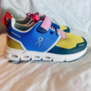 On Running Kids' Sneakers in Blue, Yellow, and Pink